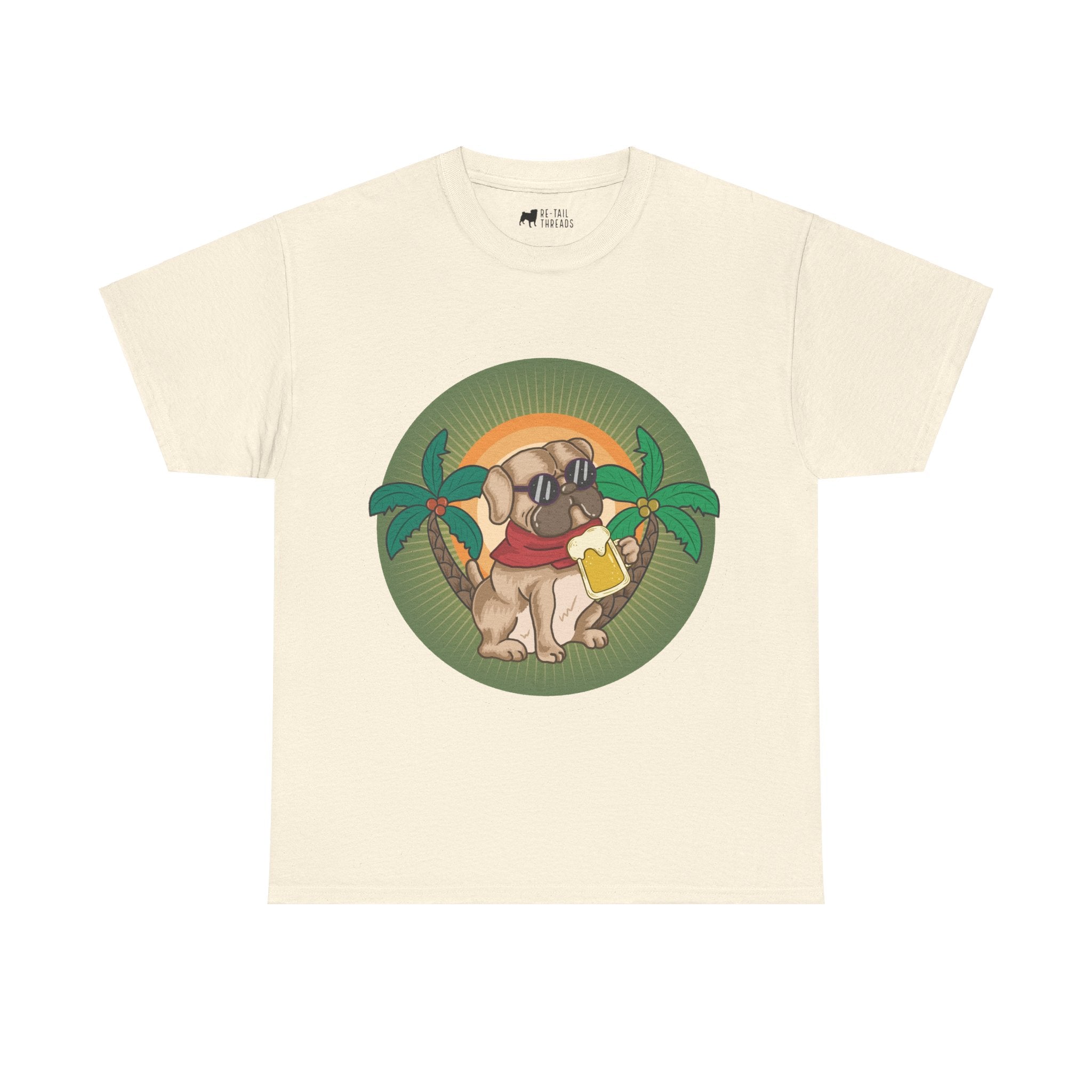 Pug T-Shirt: Pug & Palm Trees Pug T-Shirt: Pug & Palm Trees