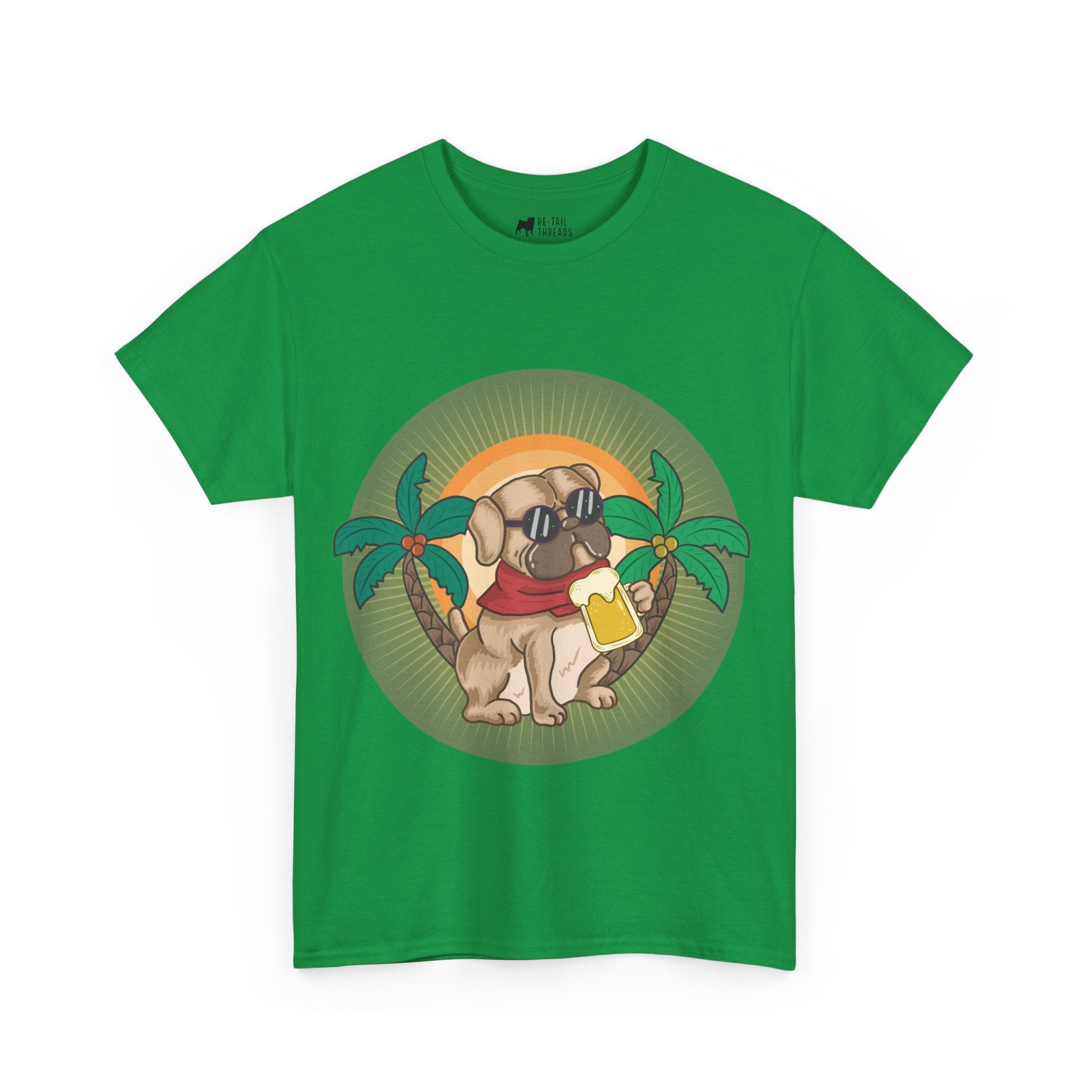 Pug T-Shirt: Pug & Palm Trees Pug T-Shirt: Pug & Palm Trees