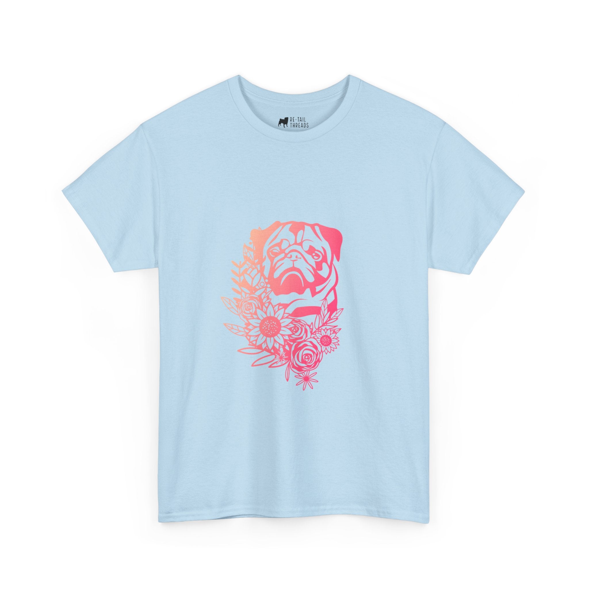 Pug T-Shirt: Pug With Flowers #3 Pug T-Shirt: Pug With Flowers #3