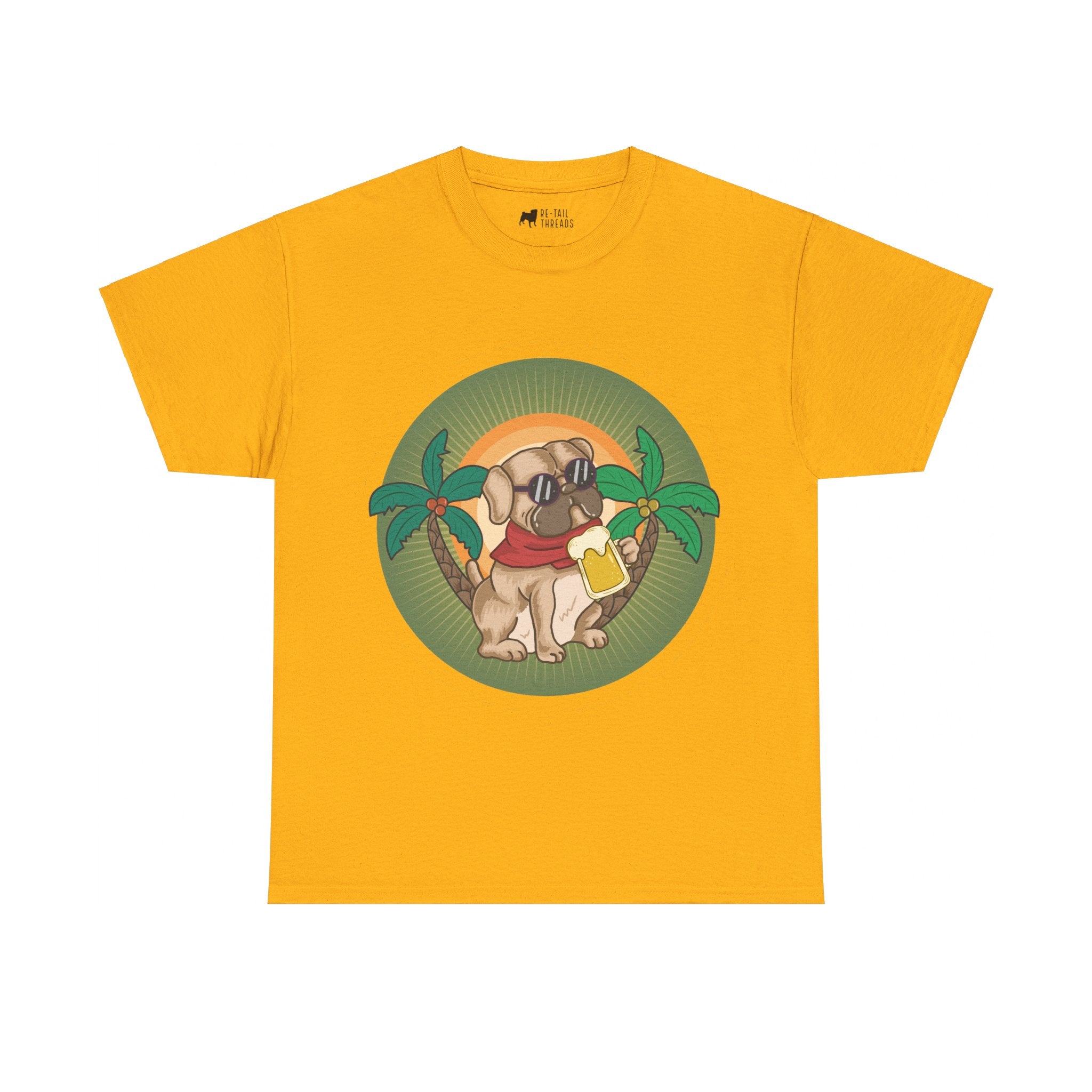 Pug T-Shirt: Pug & Palm Trees Pug T-Shirt: Pug & Palm Trees