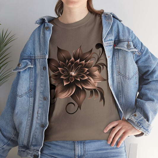 Summer T-Shirt: Brown Flower