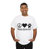 Dog T-Shirt: Peace Love Dog Dog T-Shirt: Peace Love Dog