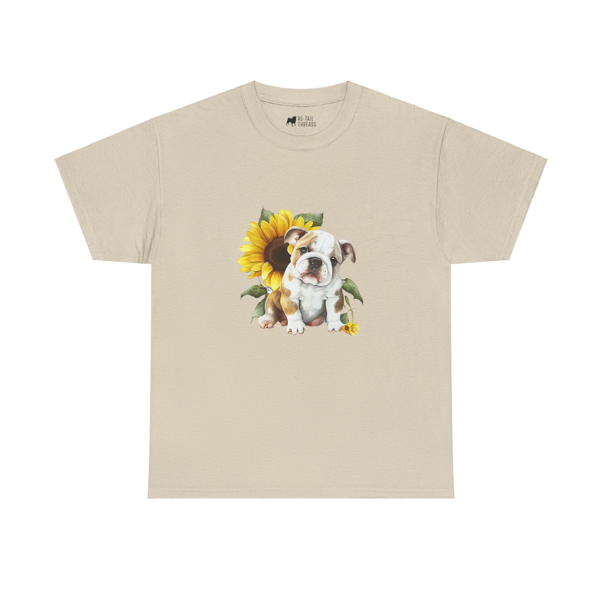 English Bulldog T-Shirt: English Bulldog Sunflower English Bulldog T-Shirt: English Bulldog Sunflower