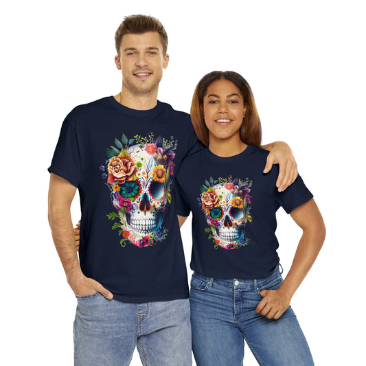 Skull T-Shirt: Skull with Flowers #3