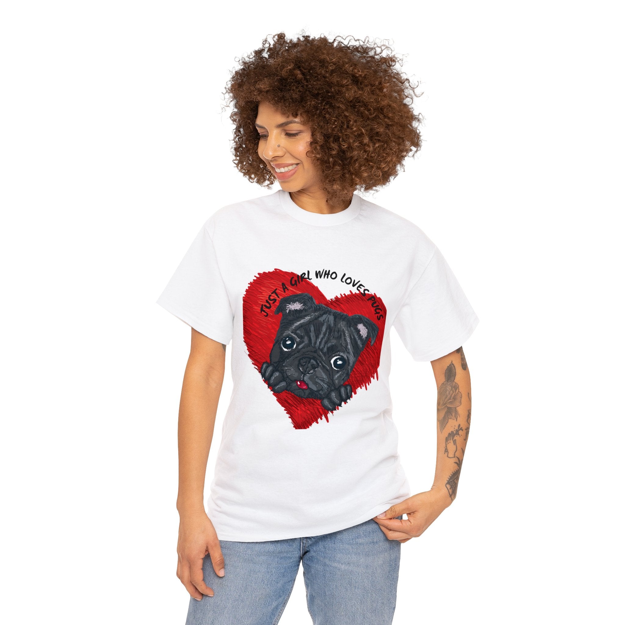 Pug T-Shirt: Girl Loves Pugs Pug T-Shirt: Girl Loves Pugs
