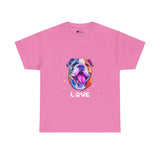 Dog T-Shirt: English Bulldog Love #2 Dog T-Shirt: English Bulldog Love #2