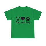 Dog T-Shirt: Peace Love Dog Dog T-Shirt: Peace Love Dog