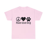 Dog T-Shirt: Peace Love Dog Dog T-Shirt: Peace Love Dog