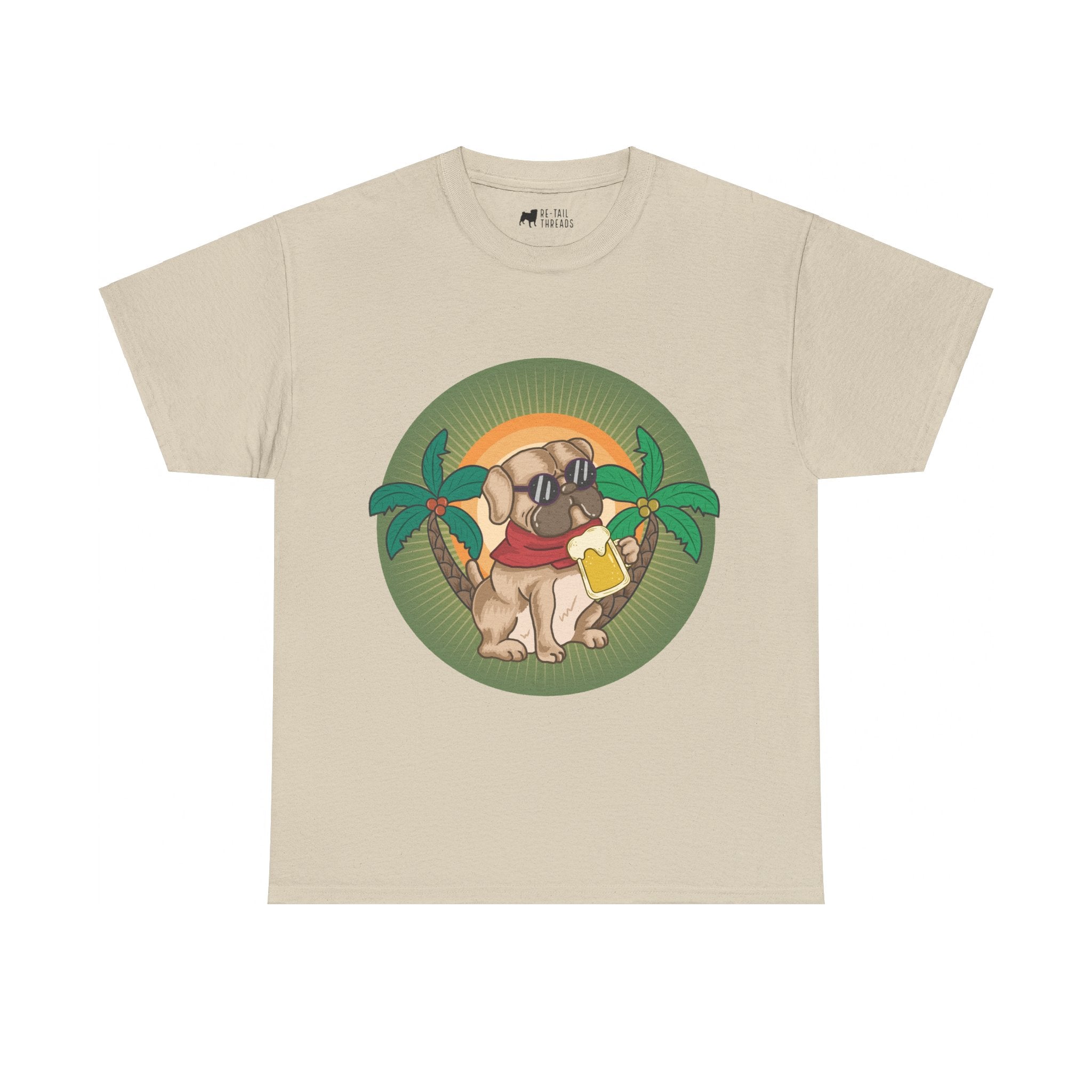 Pug T-Shirt: Pug & Palm Trees Pug T-Shirt: Pug & Palm Trees
