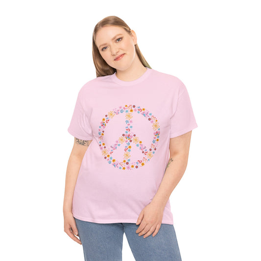 Summer T-Shirt: Flowery Peace Sign