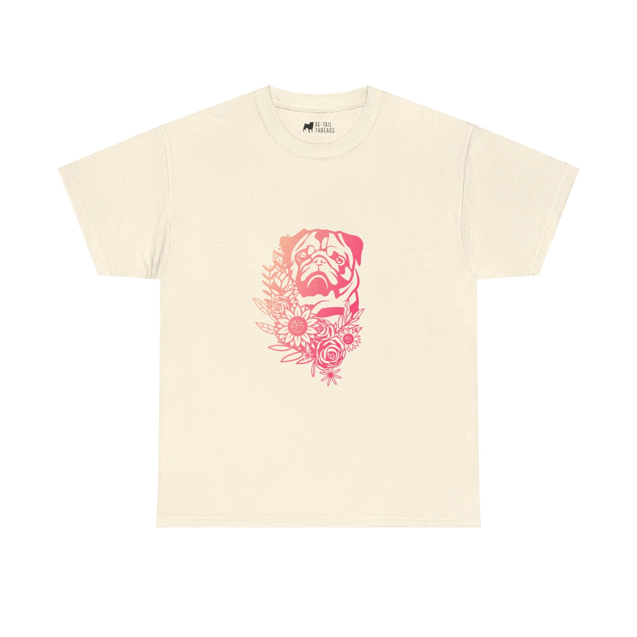Pug T-Shirt: Pug With Flowers #3 Pug T-Shirt: Pug With Flowers #3