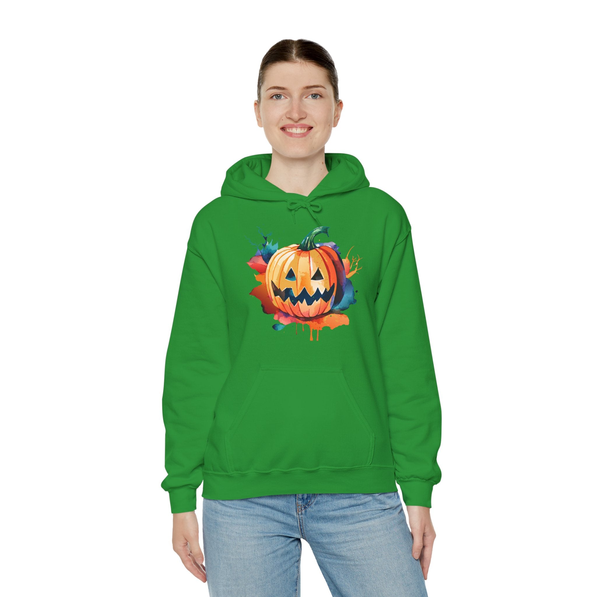 Halloween Hoodie: Watercolor Pumpkin Halloween Hoodie: Watercolor Pumpkin