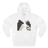 Pug Hoodie: Black Pug and Black Cat Pug Hoodie: Black Pug and Black Cat