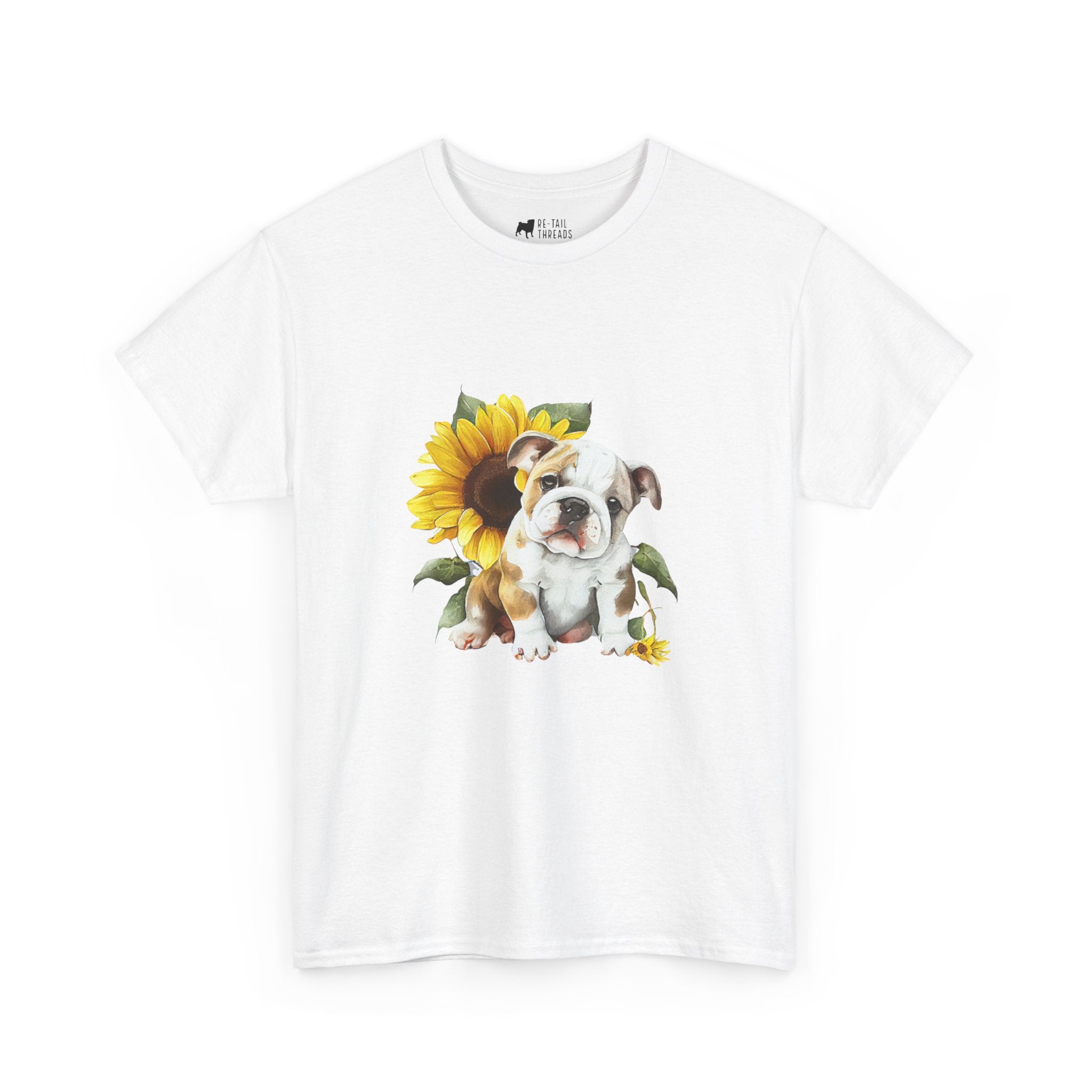 English Bulldog T-Shirt: English Bulldog Sunflower English Bulldog T-Shirt: English Bulldog Sunflower