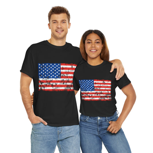 4th of July T-Shirt: Distressed American Flag