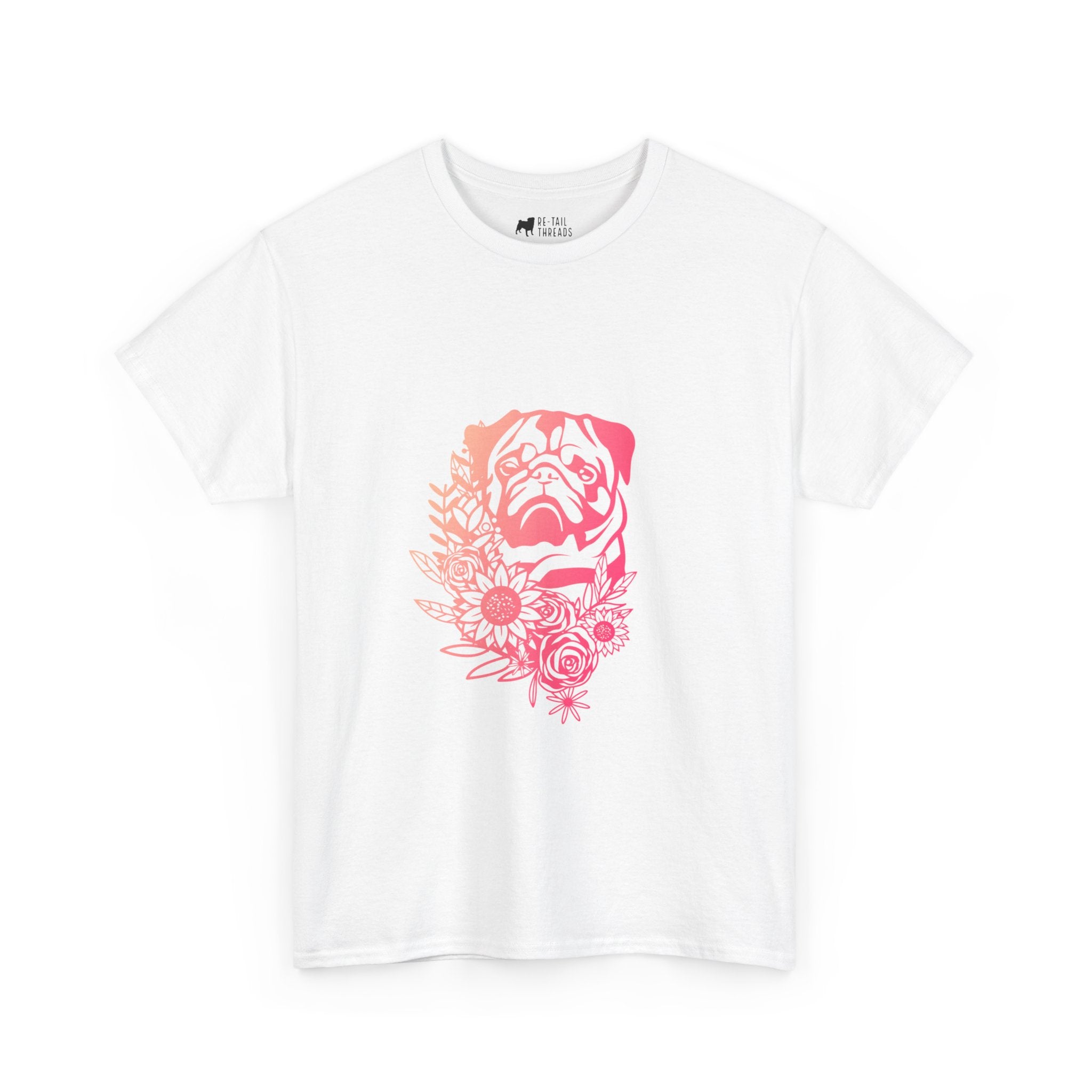 Pug T-Shirt: Pug With Flowers #3 Pug T-Shirt: Pug With Flowers #3