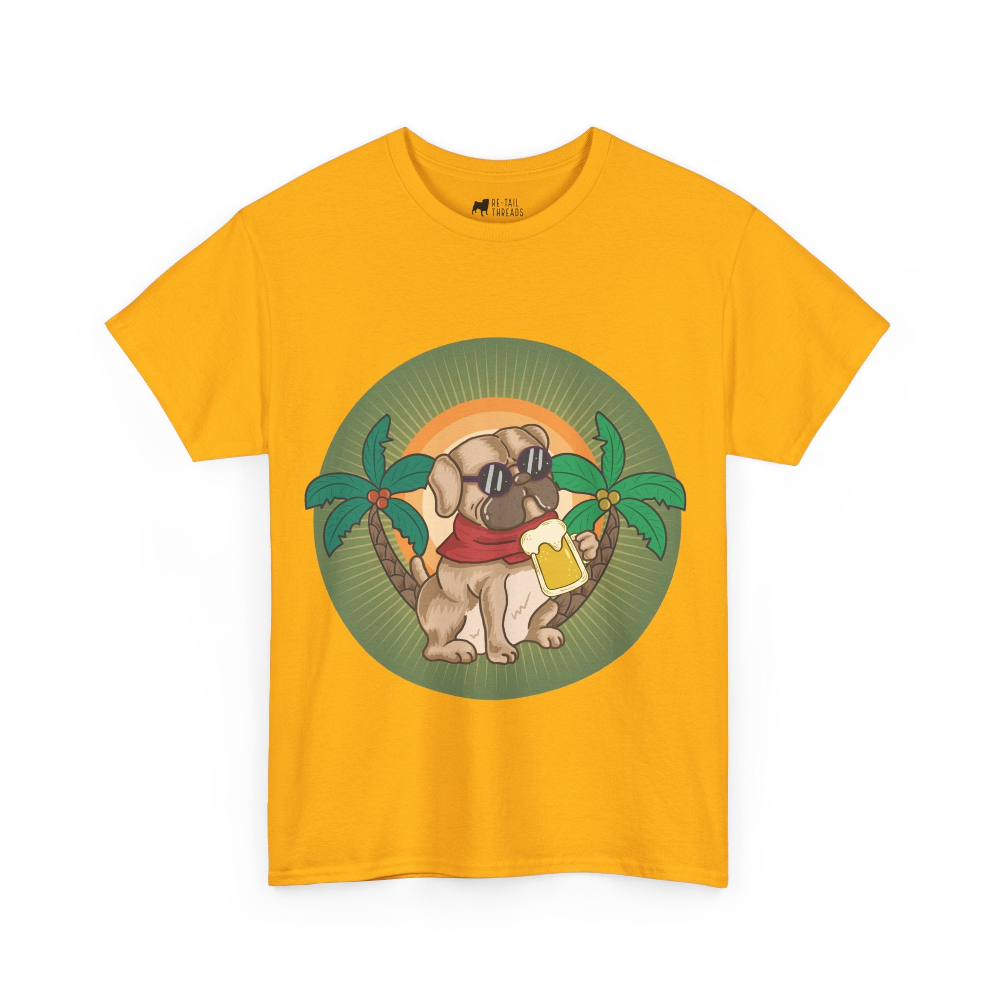 Pug T-Shirt: Pug & Palm Trees Pug T-Shirt: Pug & Palm Trees