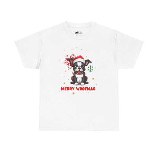 Christmas T-Shirt: Santa Hat Boston Terrier