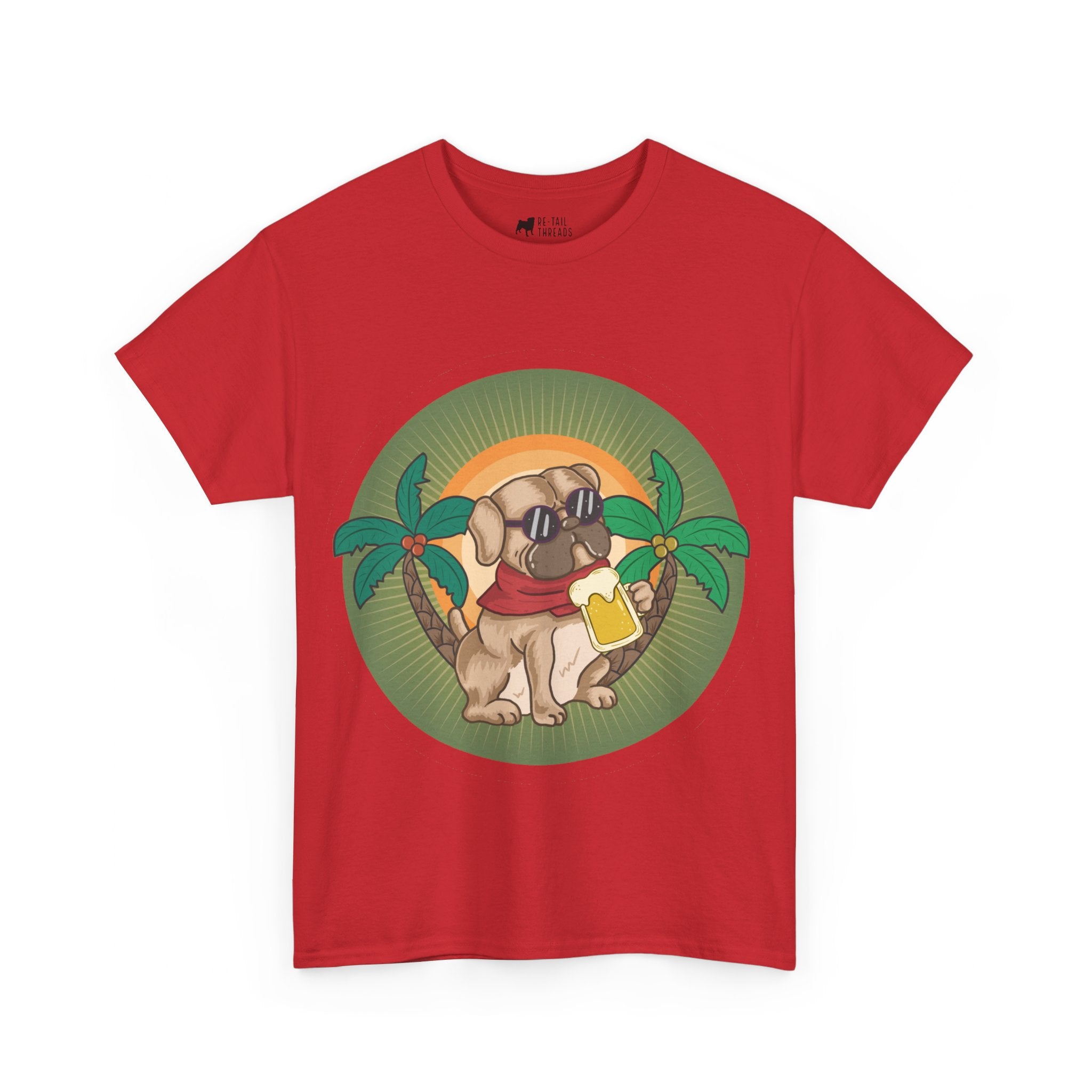 Pug T-Shirt: Pug & Palm Trees Pug T-Shirt: Pug & Palm Trees