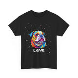 Dog T-Shirt: English Bulldog Love #3 Dog T-Shirt: English Bulldog Love #3