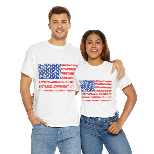 4th of July T-Shirt: Distressed American Flag