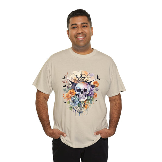 Halloween T-Shirt: Skull and Flowers