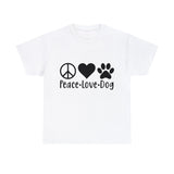 Dog T-Shirt: Peace Love Dog Dog T-Shirt: Peace Love Dog