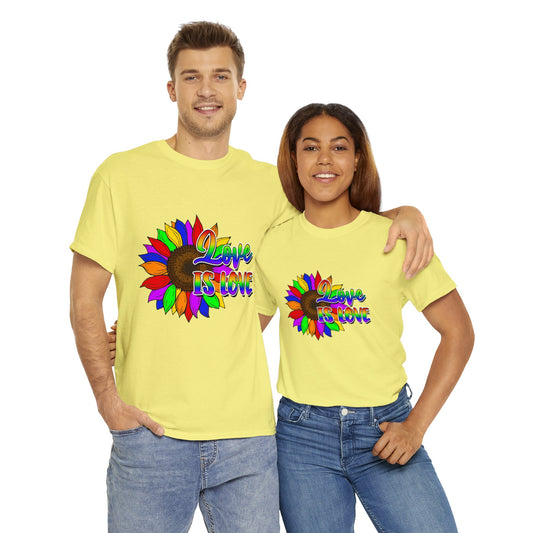 PRIDE T-Shirt: Love is Love Sunflower