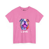 Dog T-Shirt: English Bulldog Love #2 Dog T-Shirt: English Bulldog Love #2