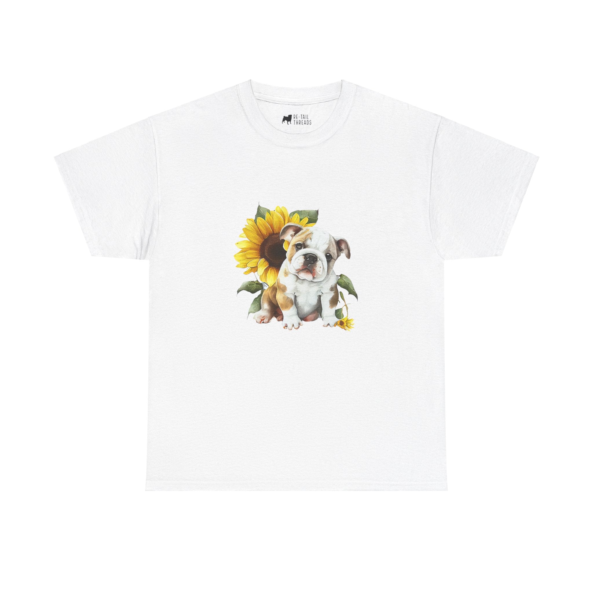 English Bulldog T-Shirt: English Bulldog Sunflower English Bulldog T-Shirt: English Bulldog Sunflower