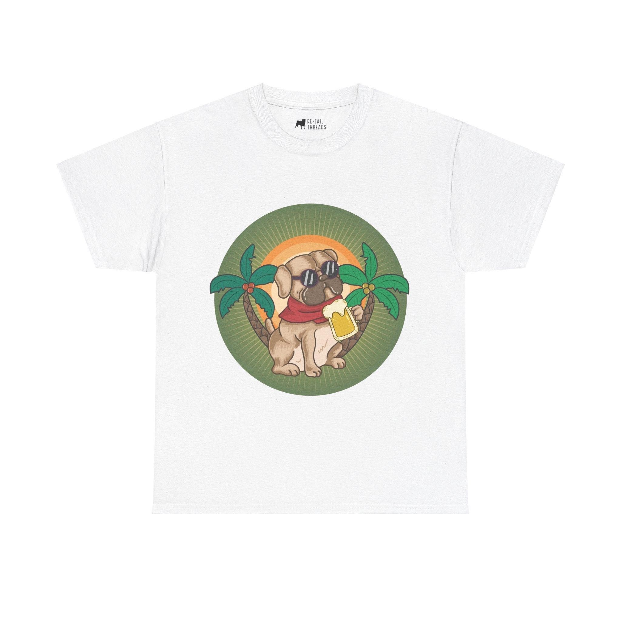 Pug T-Shirt: Pug & Palm Trees Pug T-Shirt: Pug & Palm Trees