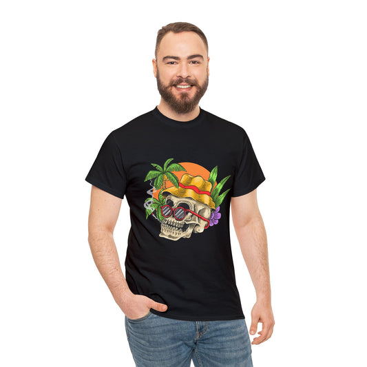 Skull T-Shirt: Skull and Palm Trees