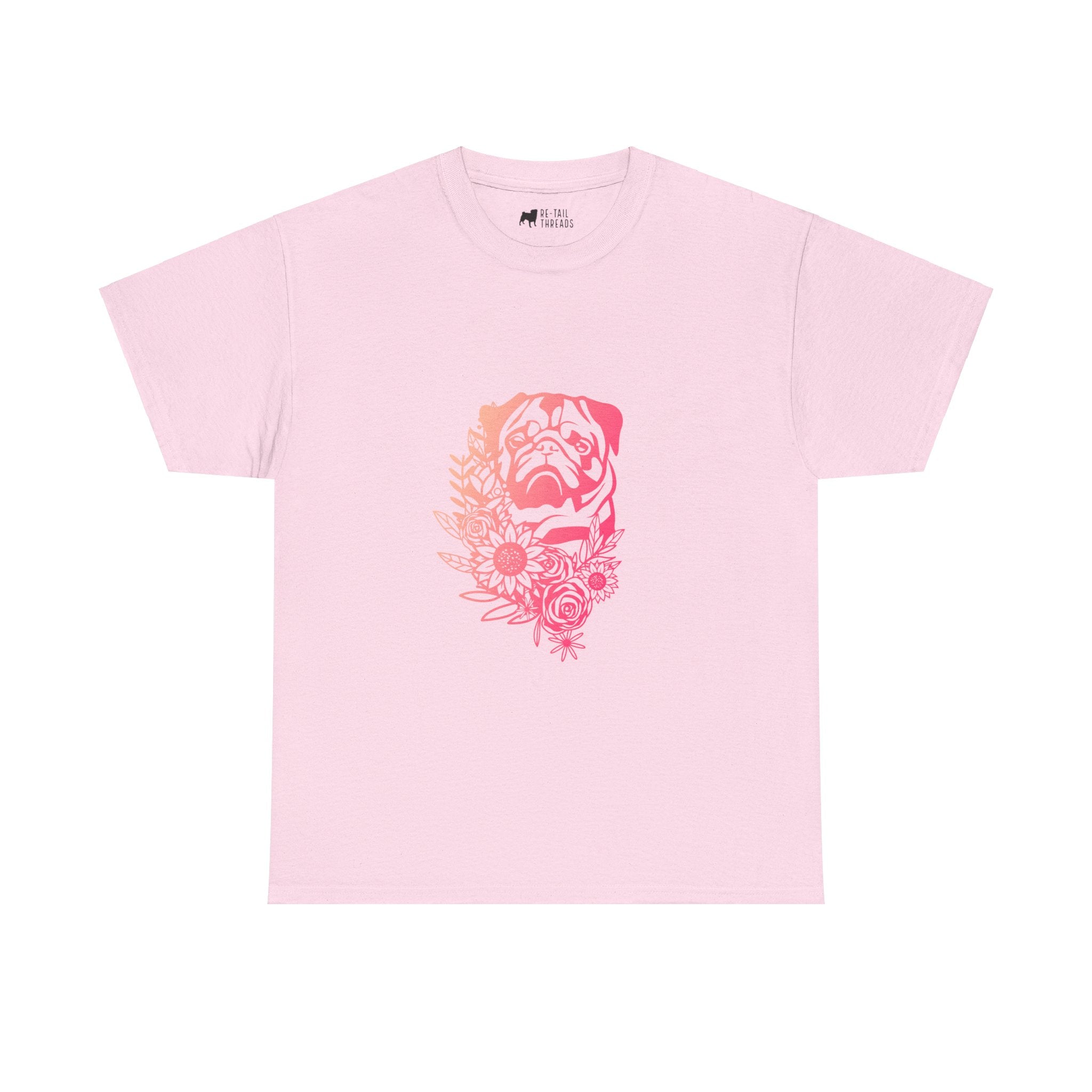 Pug T-Shirt: Pug With Flowers #3 Pug T-Shirt: Pug With Flowers #3
