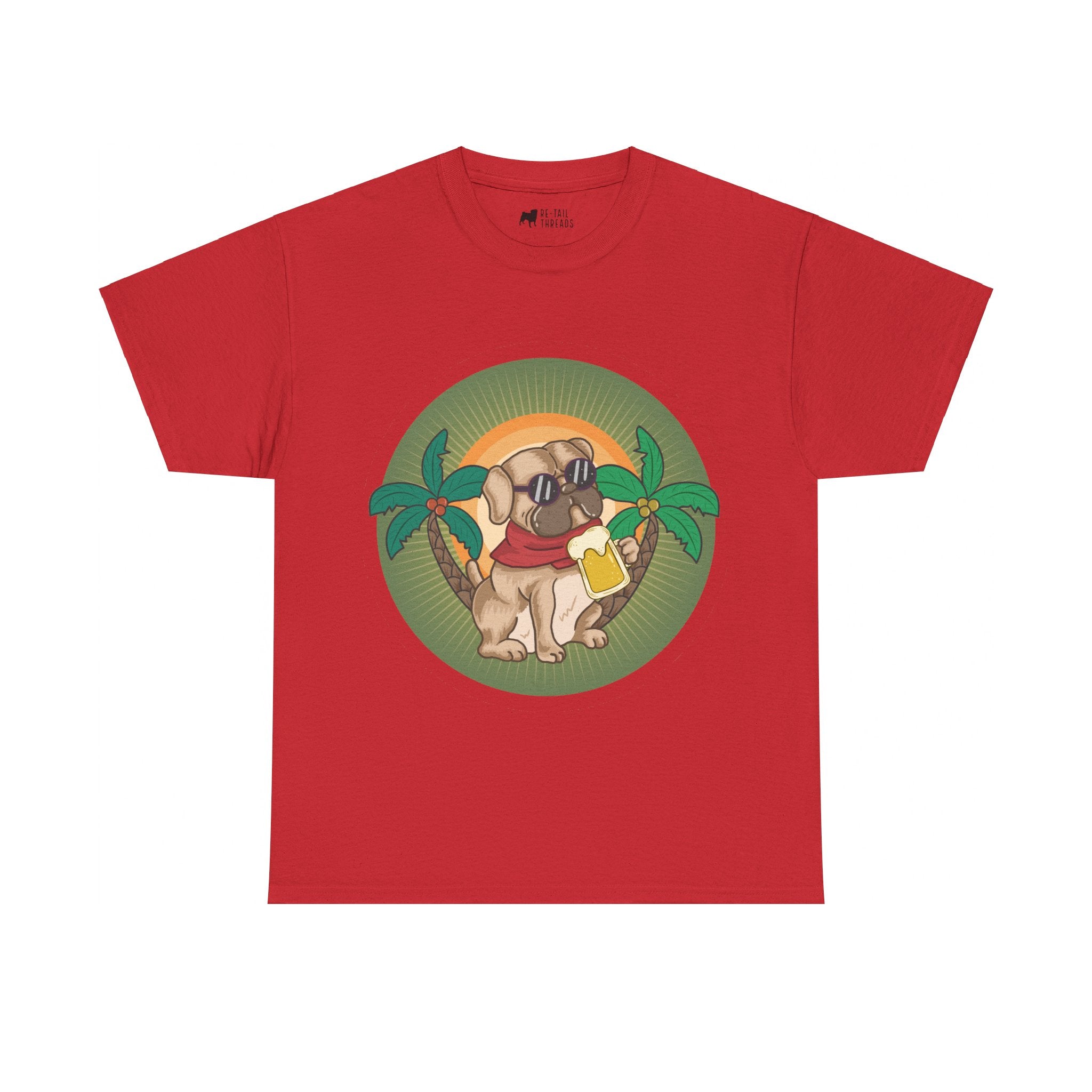 Pug T-Shirt: Pug & Palm Trees Pug T-Shirt: Pug & Palm Trees