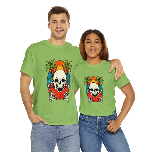 Skull T-Shirt: Skull Eating Watermelon
