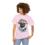 Pug T-Shirt: Pug with Flowers Pug T-Shirt: Pug with Flowers