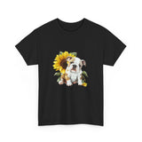 English Bulldog T-Shirt: English Bulldog Sunflower English Bulldog T-Shirt: English Bulldog Sunflower