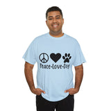 Dog T-Shirt: Peace Love Dog Dog T-Shirt: Peace Love Dog
