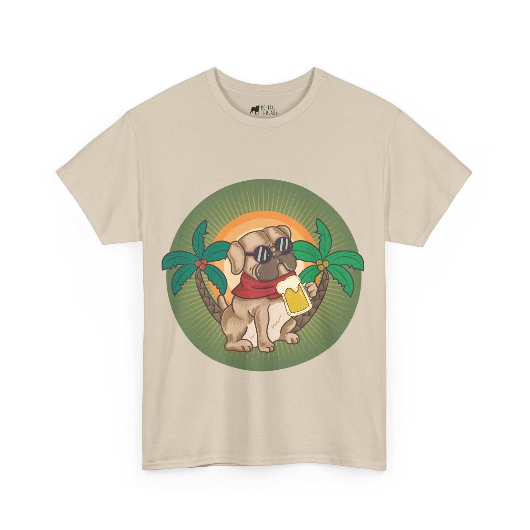 Pug T-Shirt: Pug & Palm Trees Pug T-Shirt: Pug & Palm Trees