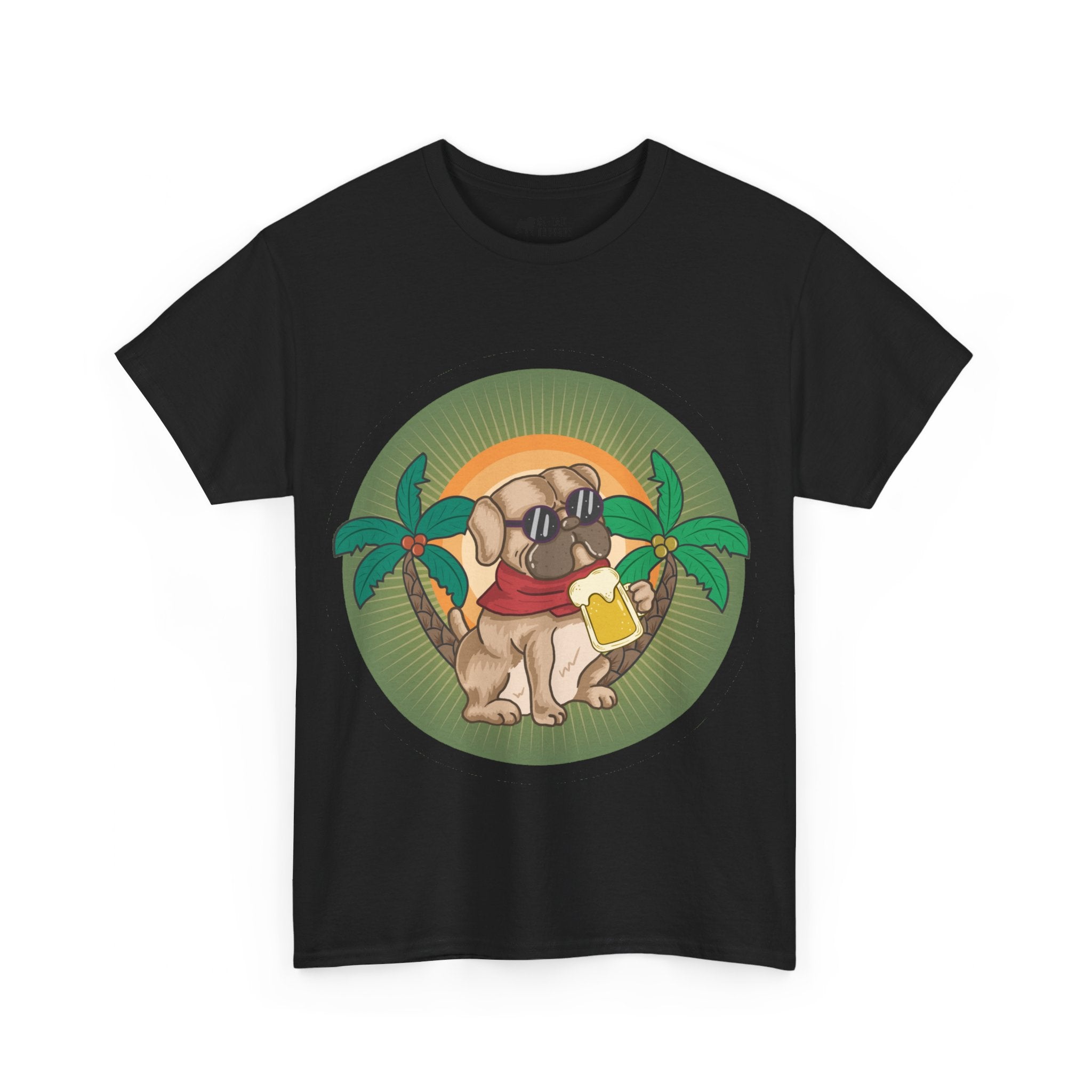 Pug T-Shirt: Pug & Palm Trees Pug T-Shirt: Pug & Palm Trees