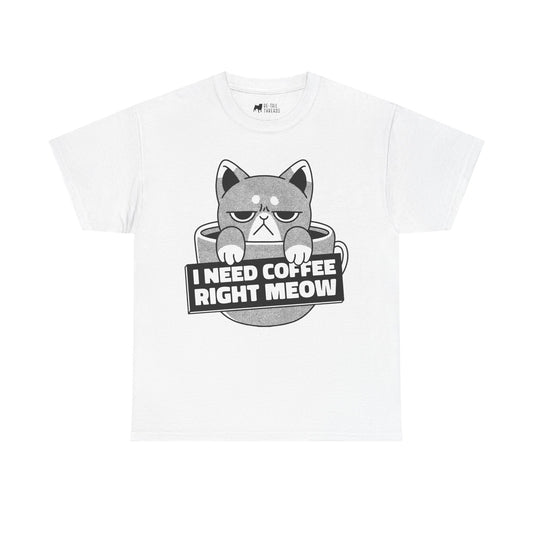 Cat T-Shirt: Coffee Right Meow