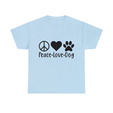 Dog T-Shirt: Peace Love Dog Dog T-Shirt: Peace Love Dog