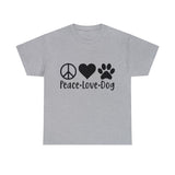 Dog T-Shirt: Peace Love Dog Dog T-Shirt: Peace Love Dog