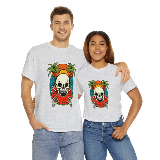 Skull T-Shirt: Skull Eating Watermelon