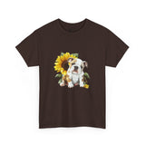 English Bulldog T-Shirt: English Bulldog Sunflower English Bulldog T-Shirt: English Bulldog Sunflower