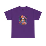 Dog T-Shirt: Dog With Watercolor Flowers Dog T-Shirt: Dog With Watercolor Flowers