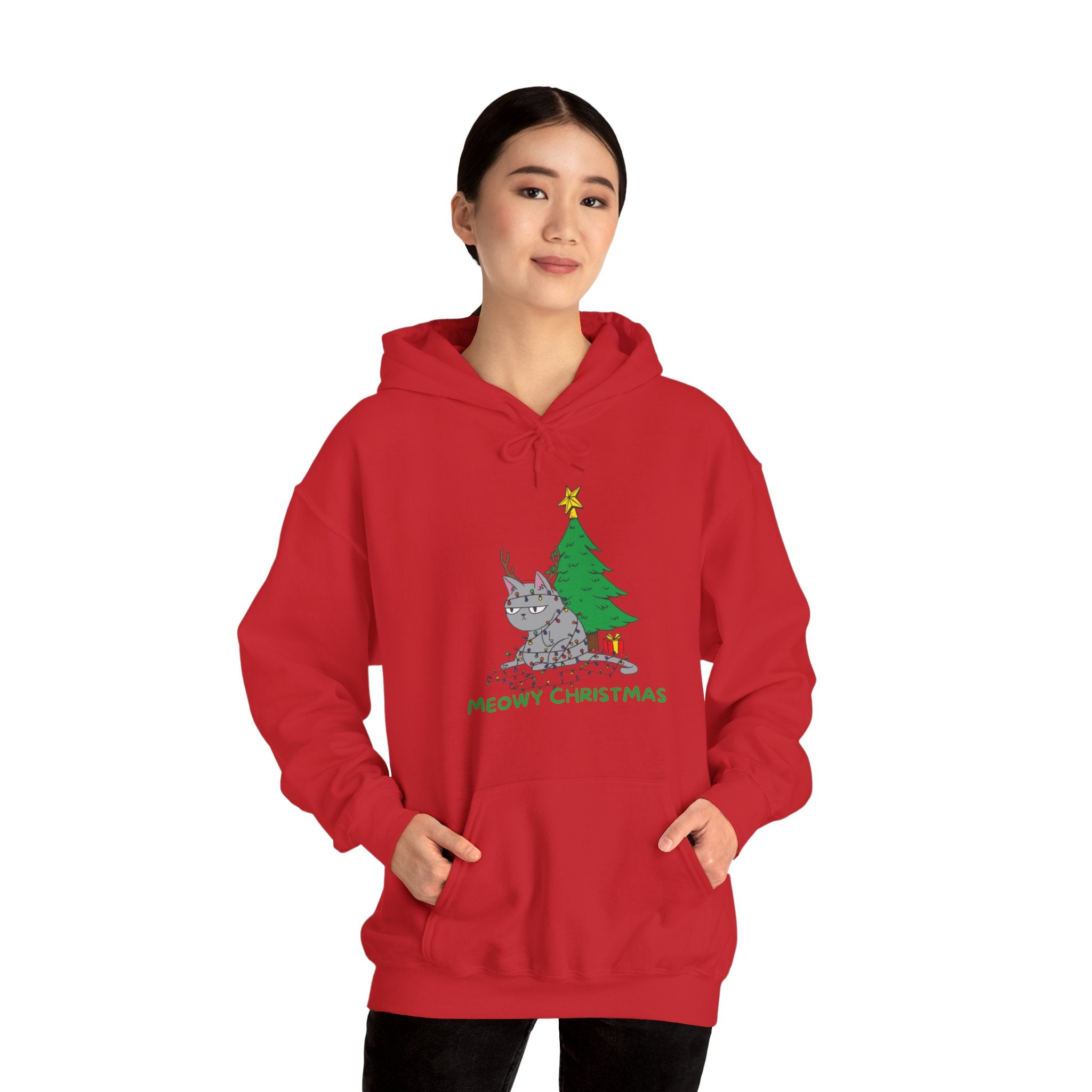 Christmas Hoodie: Meowy Christmas Christmas Hoodie: Meowy Christmas