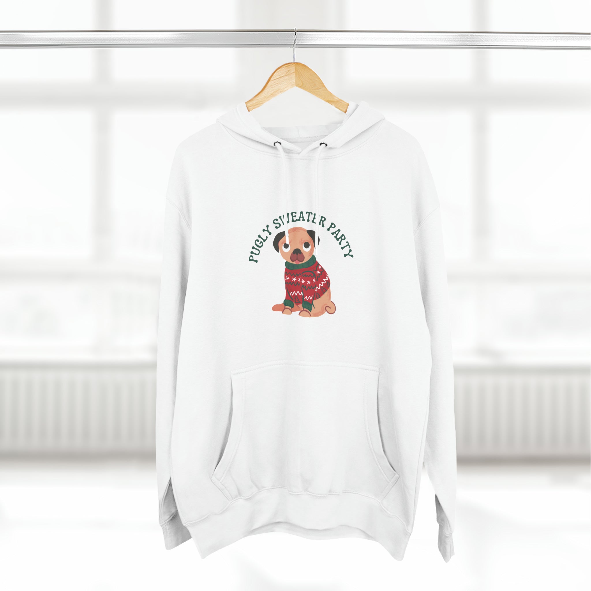 Christmas Hoodie: Pugly Sweater Party Christmas Hoodie: Pugly Sweater Party