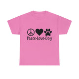 Dog T-Shirt: Peace Love Dog Dog T-Shirt: Peace Love Dog