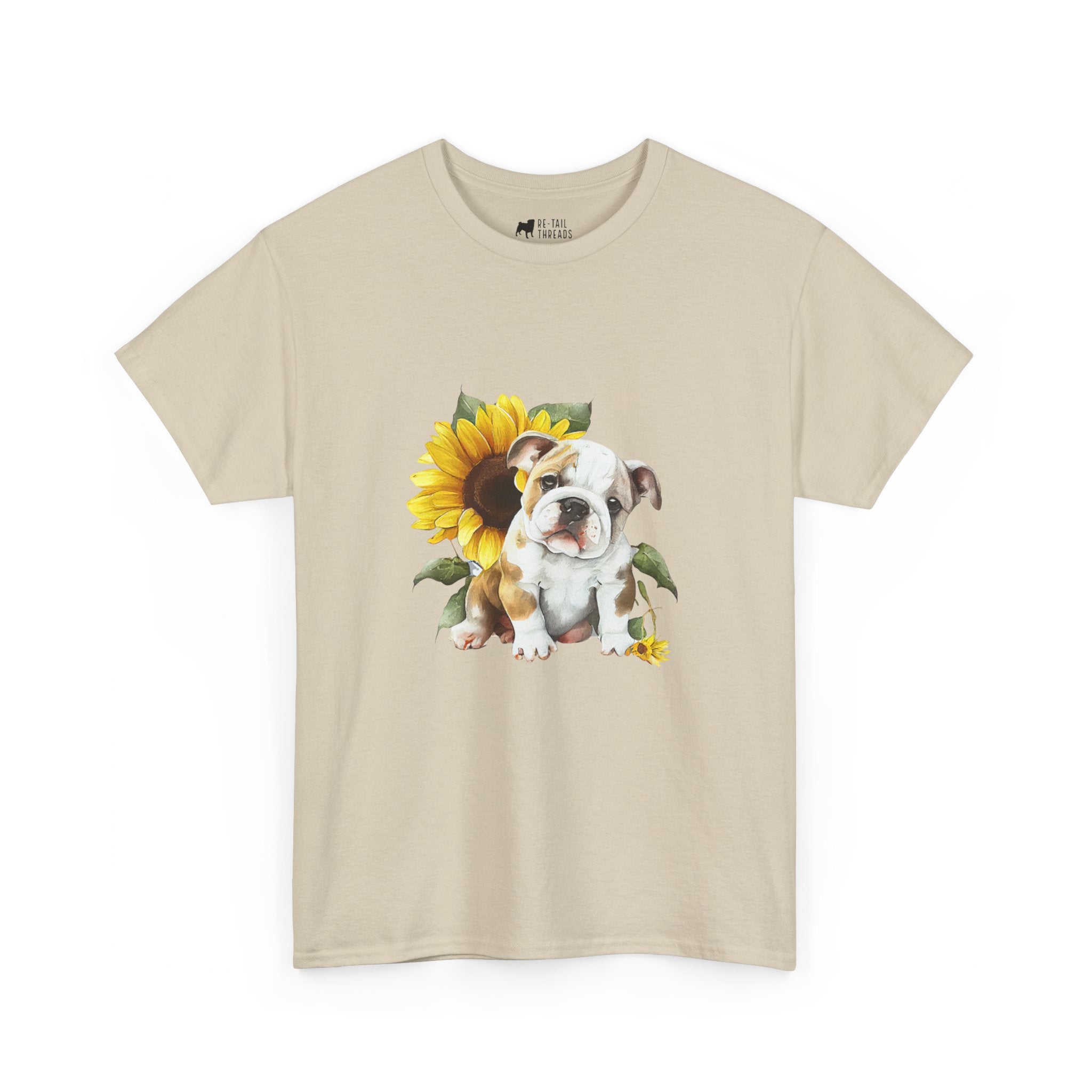 English Bulldog T-Shirt: English Bulldog Sunflower English Bulldog T-Shirt: English Bulldog Sunflower